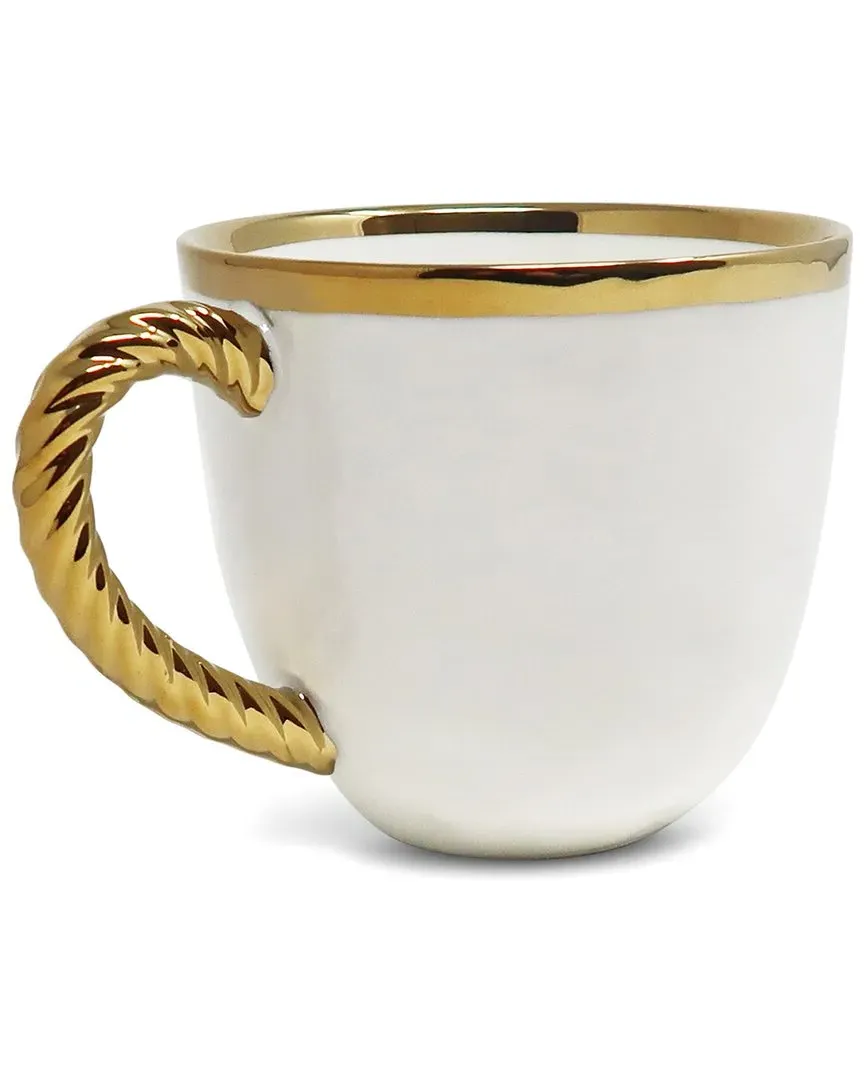 Set of 4 Coffee Mugs - White, Bone China image