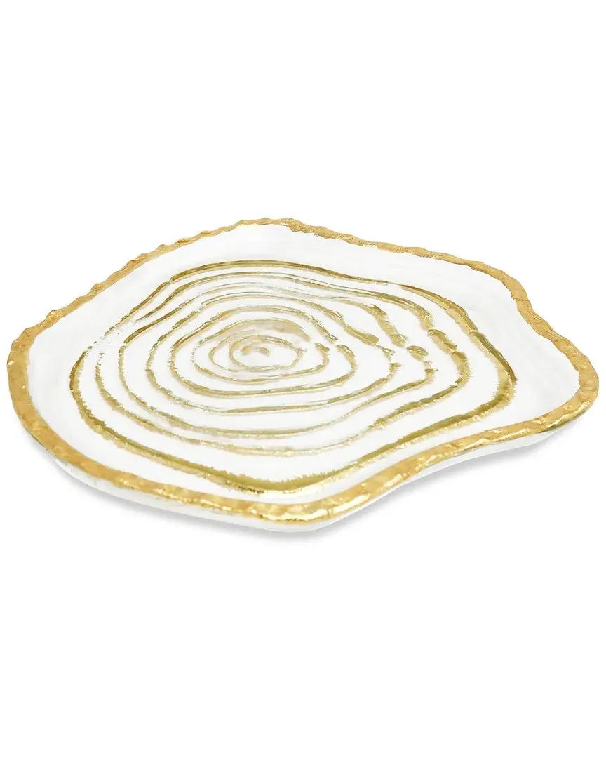 Set of 4 Grained Glass Plates - Clear image