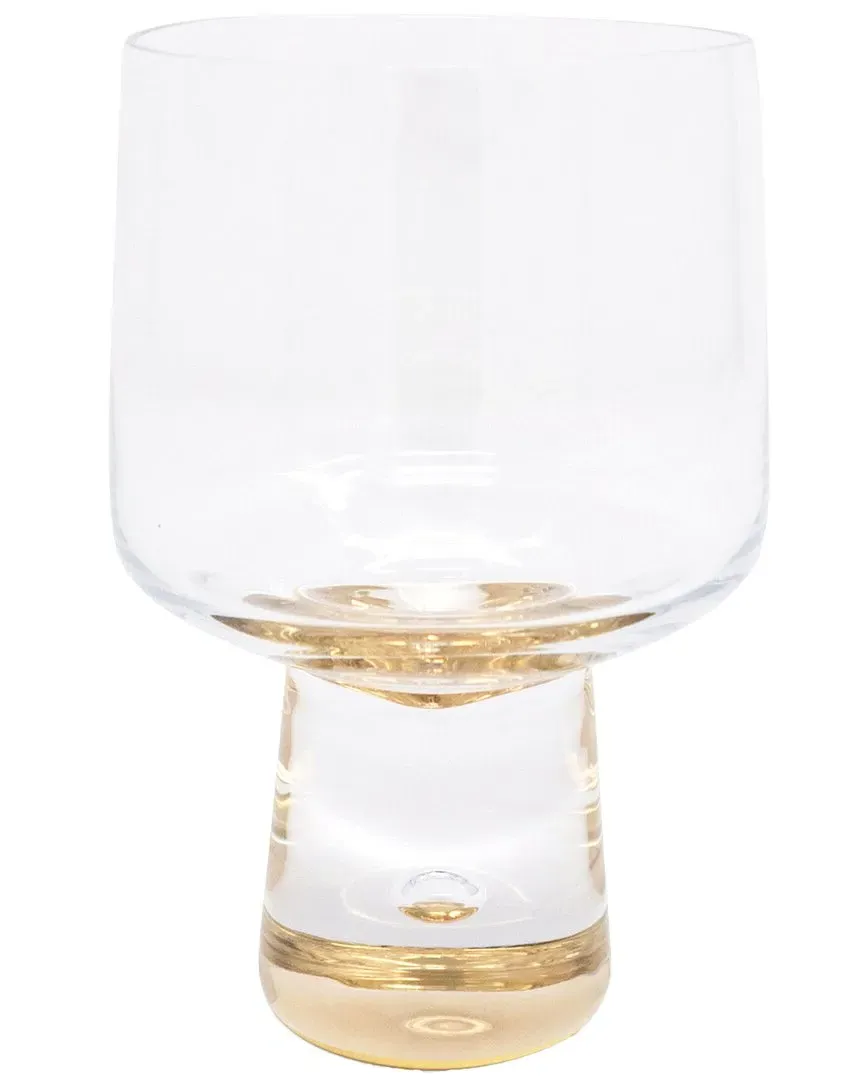 Set of 4 Wine Glasses with Reflection Base - Clear image