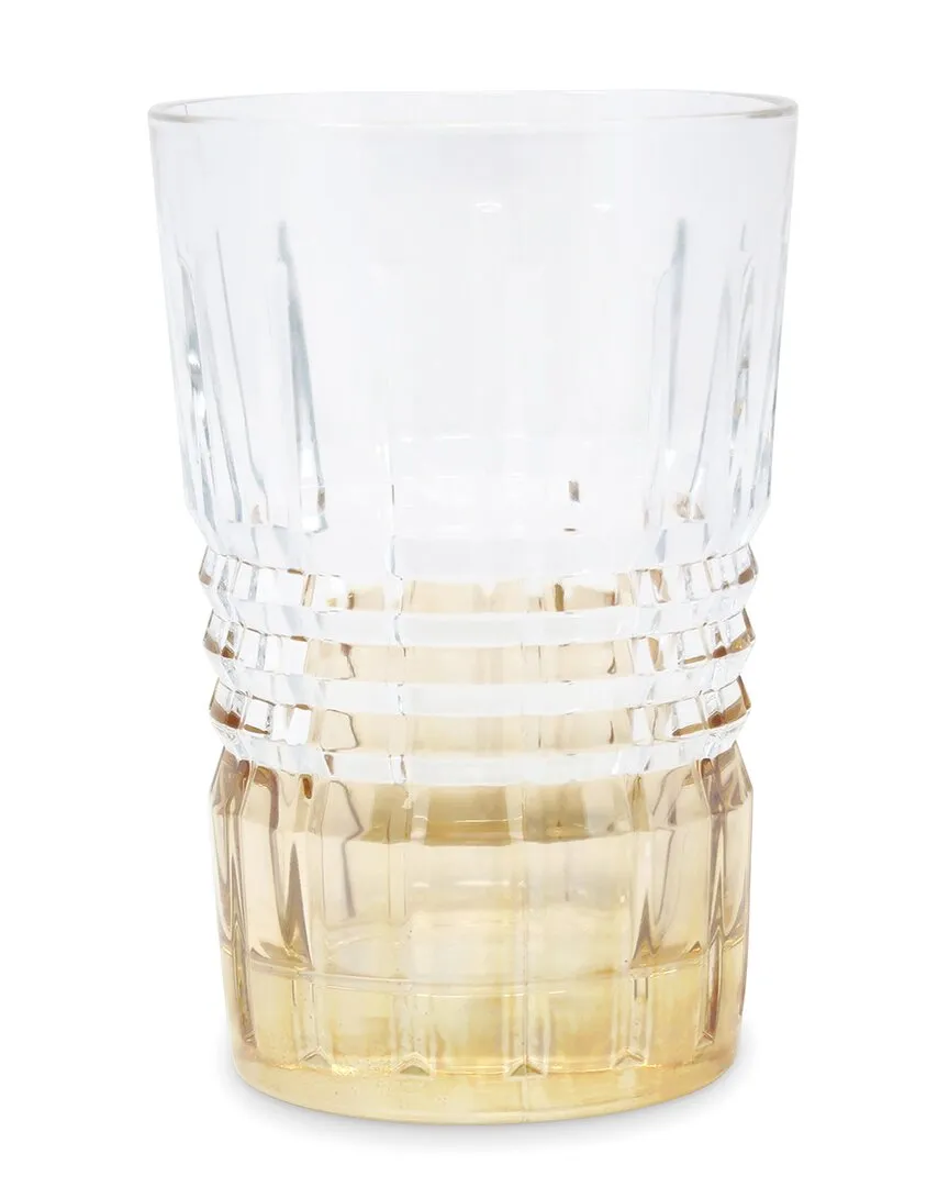 Set of 6 Highball Glasses - Clear, Amber