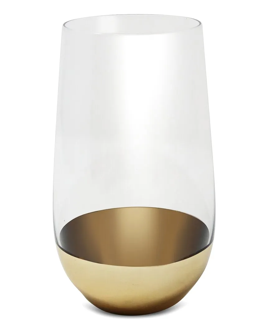 Set of 6 Highball Glasses with Bottom Detail - Clear