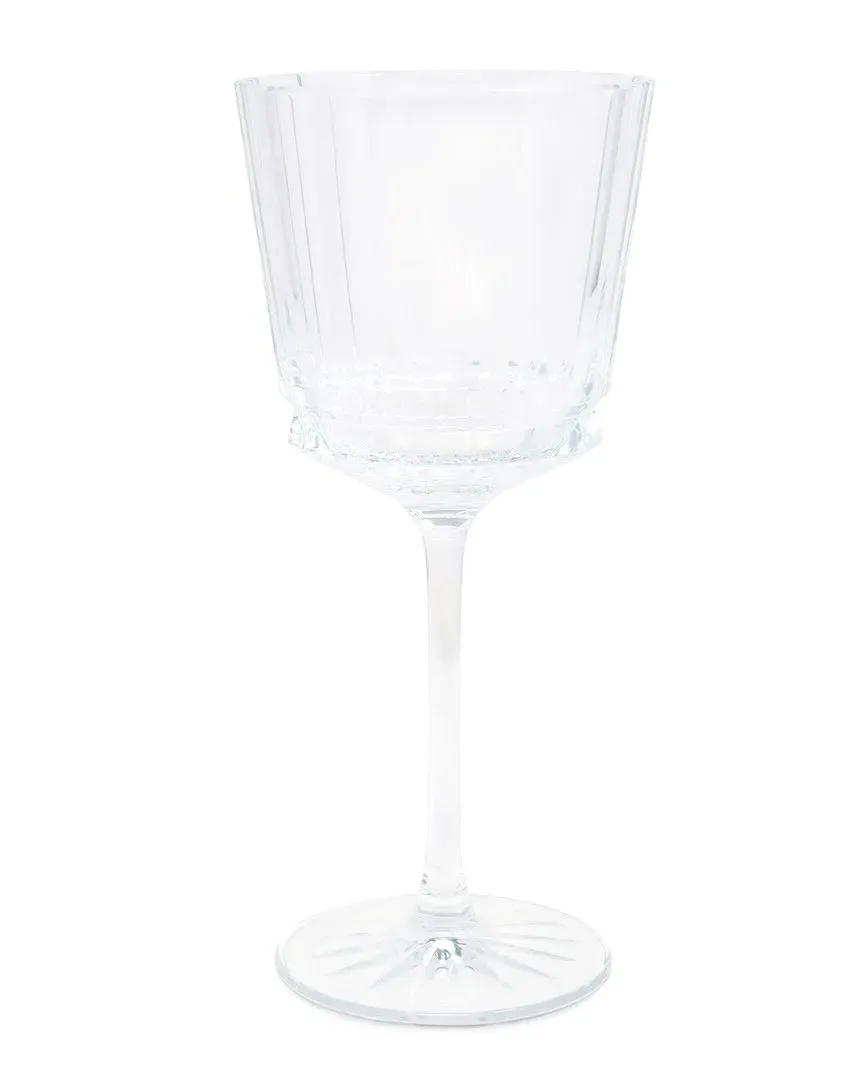 Set of 6 Linear Smooth Wine Glasses - Clear, Glass