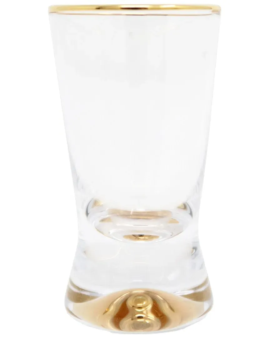 Set of 6 Liquor Glasses with Rim & Reflection Base - Clear image