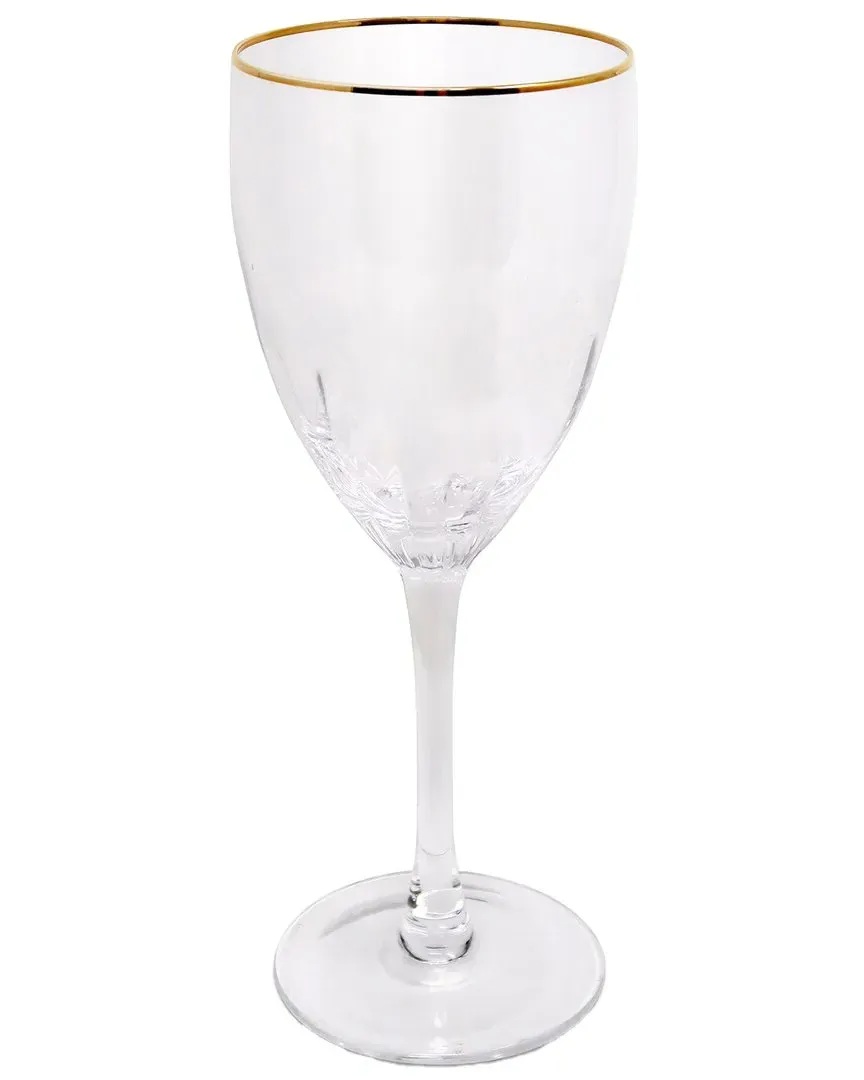 Set of 6 Optic Water Glasses with Rim - Clear, Glass image