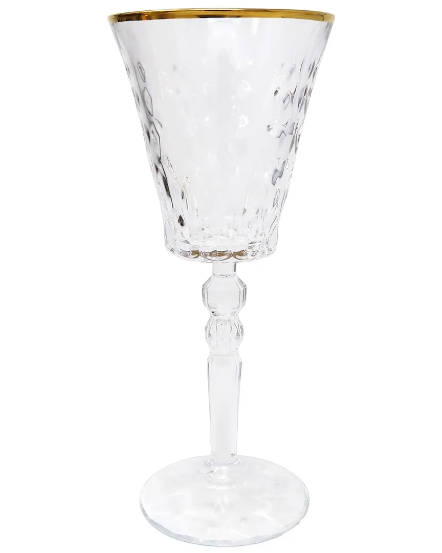 Set of 6 Water Glasses with Rim - Clear, Glass