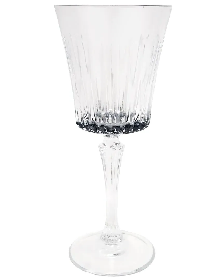 Set of 6 Water Glasses with Smoked Bottom - Smoked, Glass