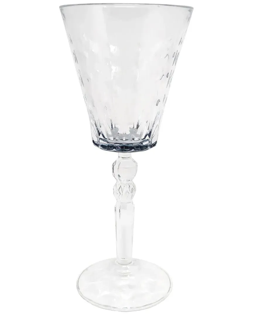 Set of 6 Water Glasses with Smoked Luster Bottom - Smoked, Glass