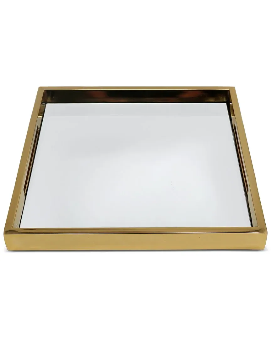 Square Mirror Tray - Gold
