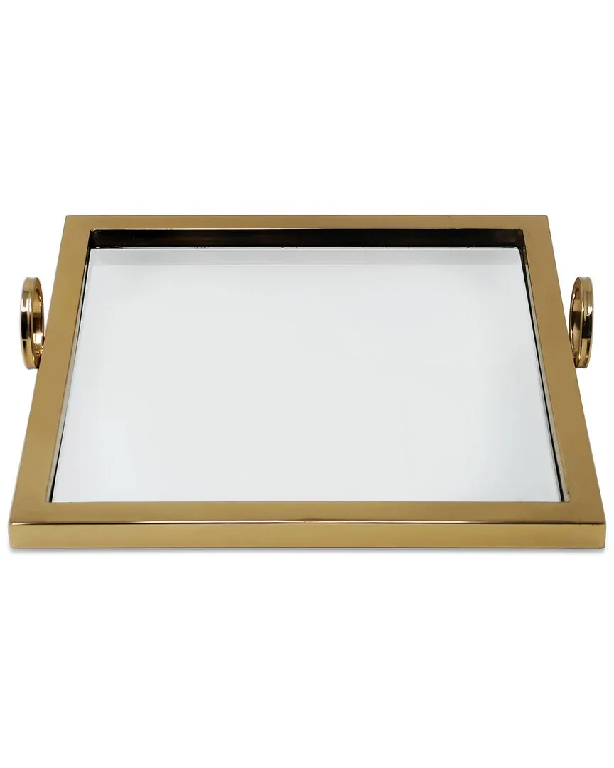 Square Mirror Tray - Gold
