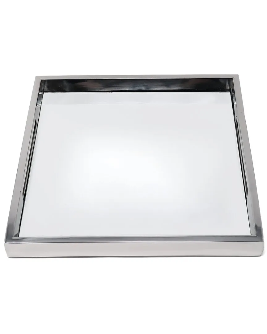 Square Mirror Tray - Silver