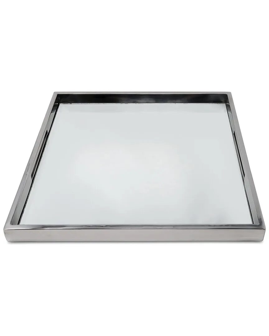 Square Mirror Tray - Silver