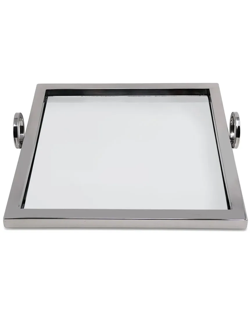 Square Mirror Tray - Silver