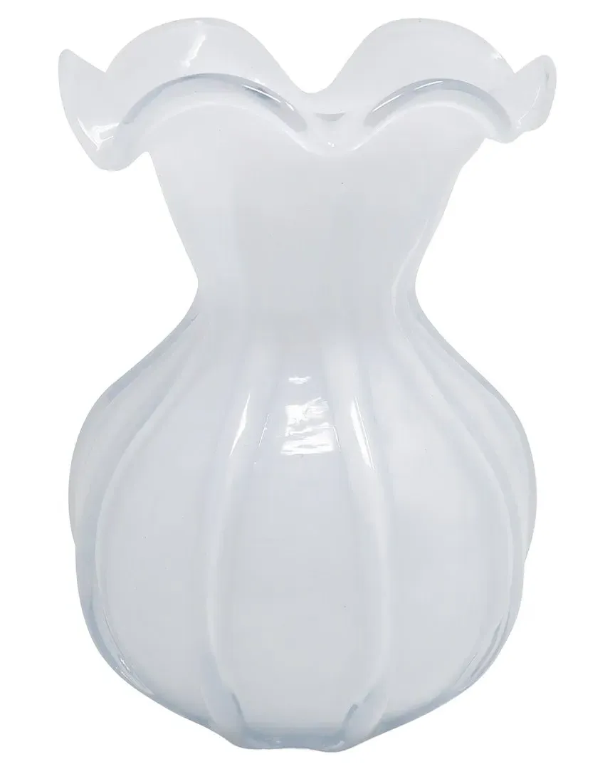 Vivience 9in Glass Vase - White image