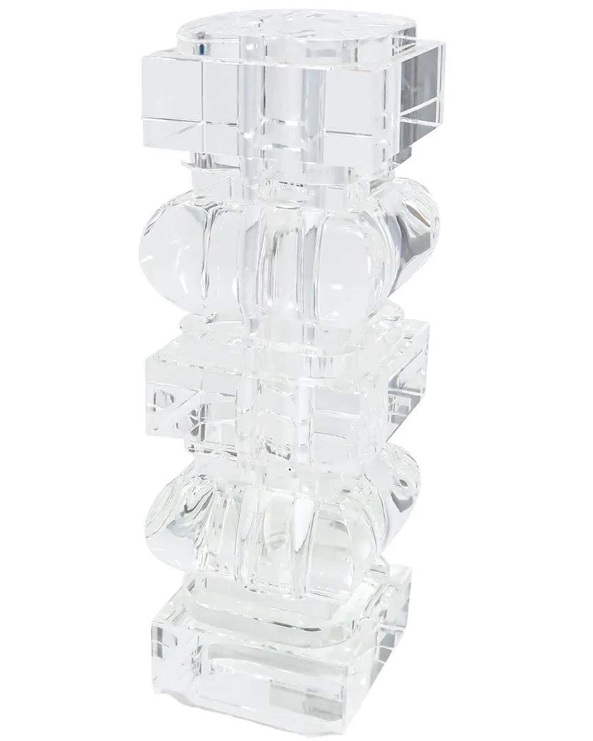 Vivience Block Design Crystal Vase - Clear image