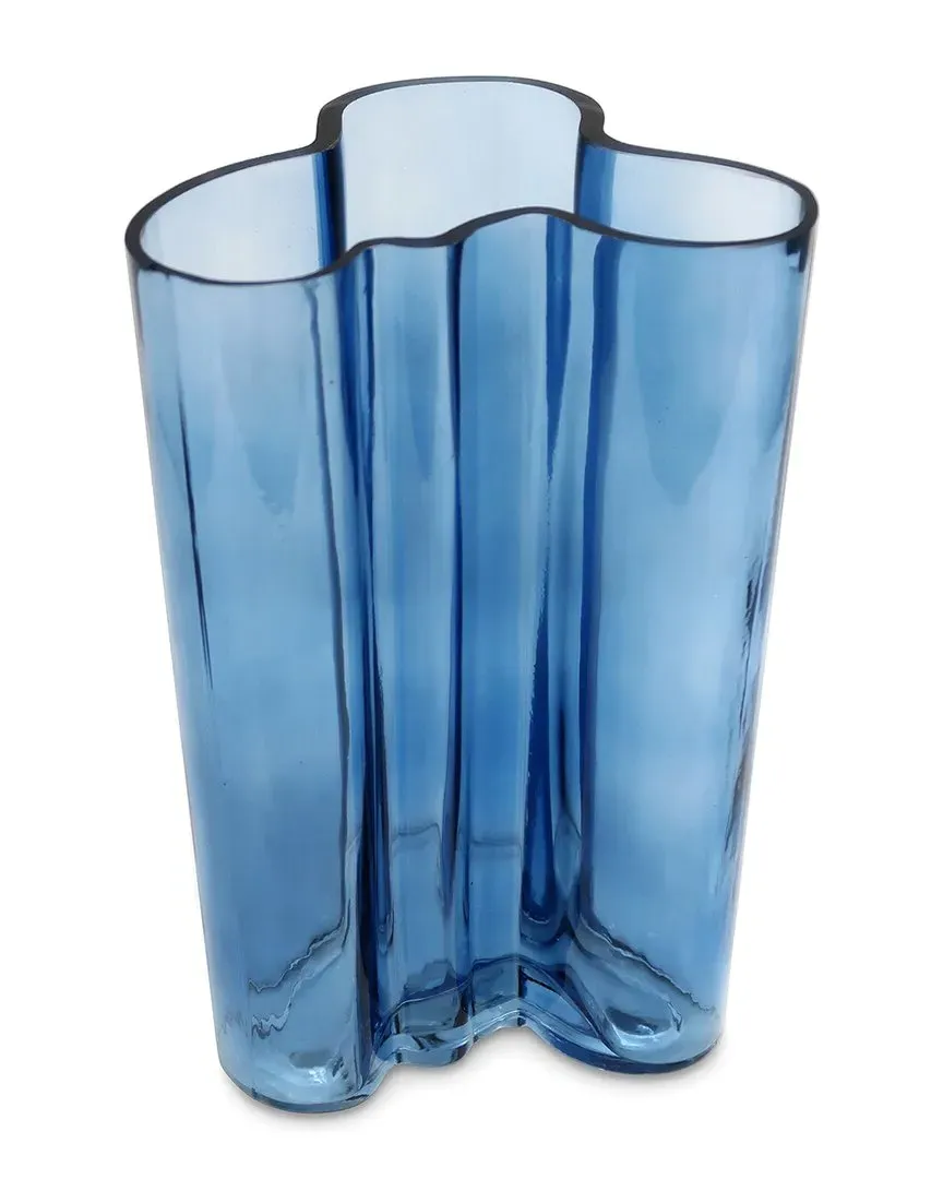 Vivience Curved Vase - Blue, Glass image