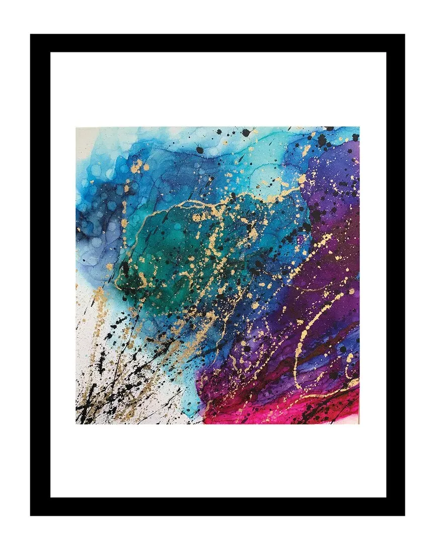 Sarah Wahl Splatter Design Wall Art - Pink/Green/Gold, MDF