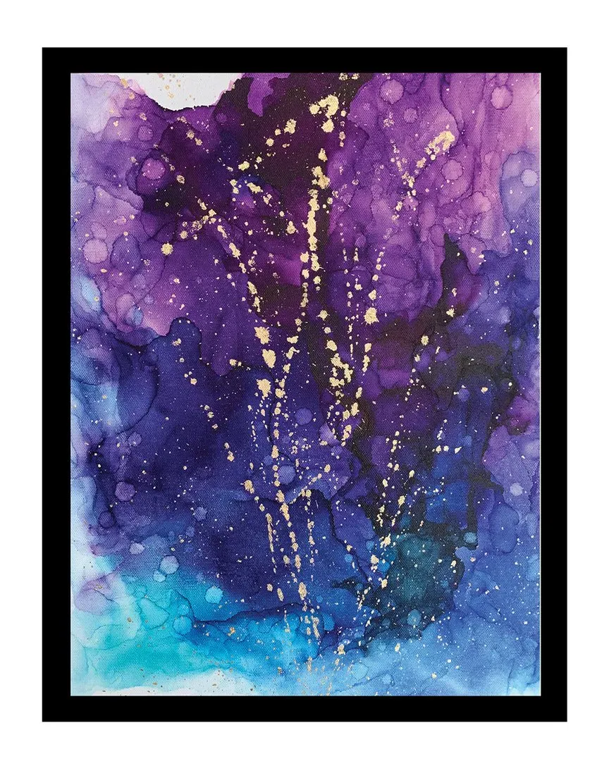 Sarah Wahl Splatter Design Wall Art - Purple/Gold, MDF