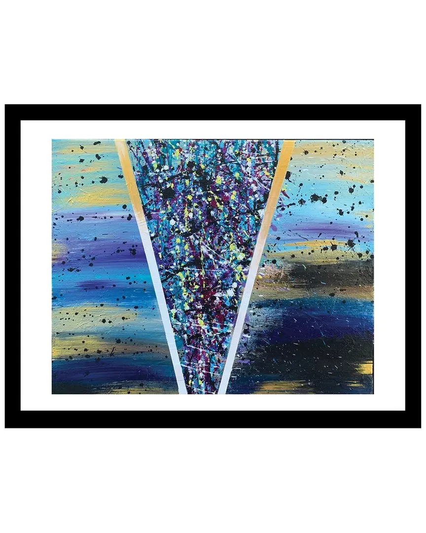 Sarah Wahl Splatter Design Wall Art - Purple/Gold, MDF