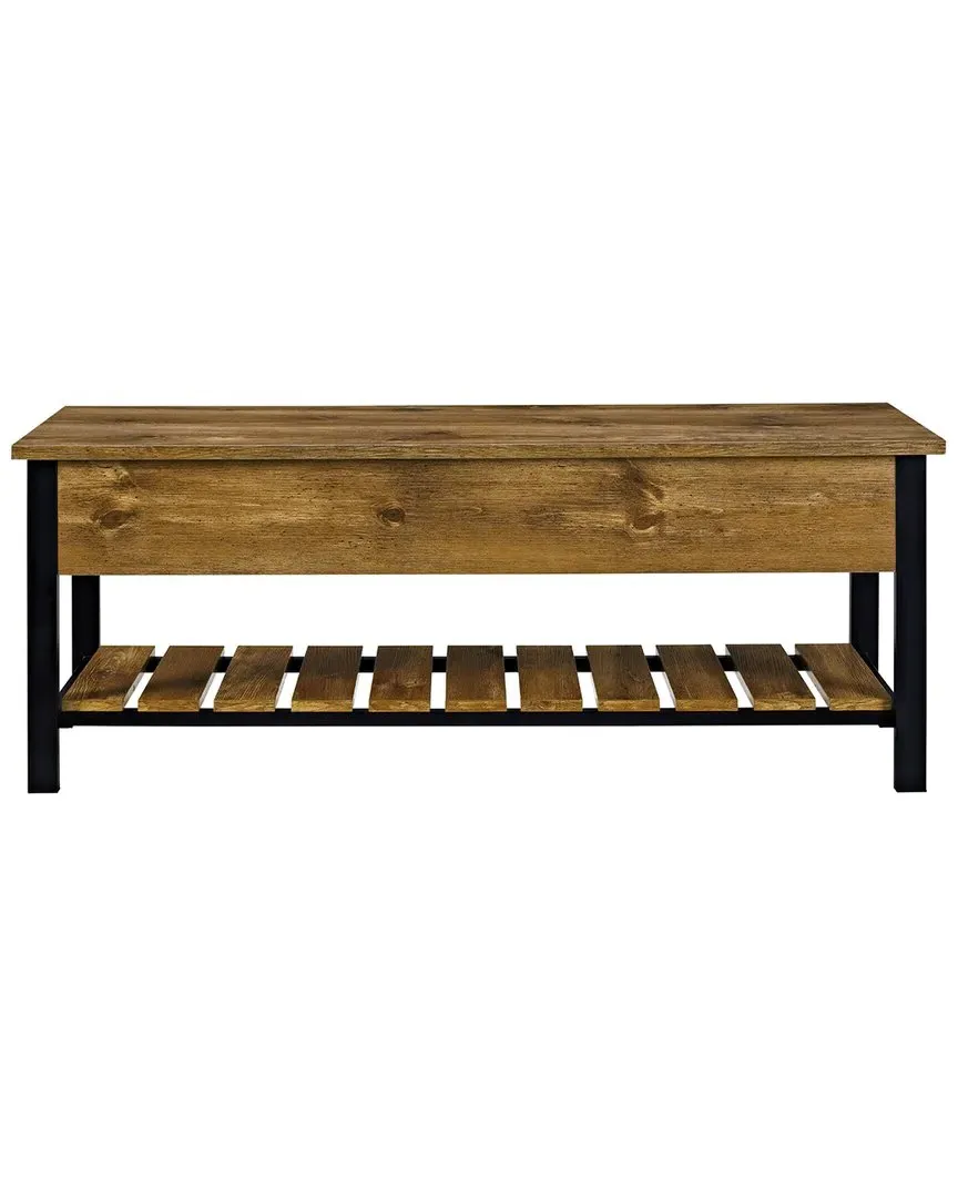 48in Storage Bench with Shoe Shelf - Barnwood, MDF image
