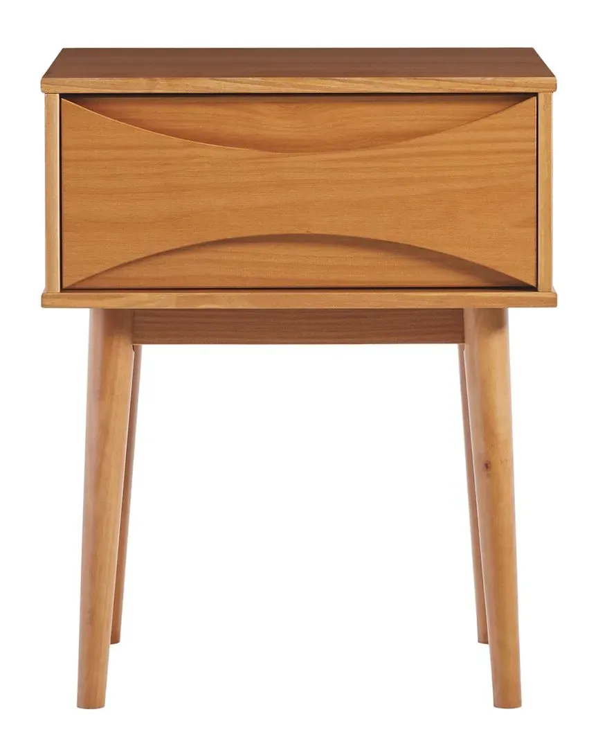 Atticus 1-Drawer Nightstand - Caramel, Pine Wood