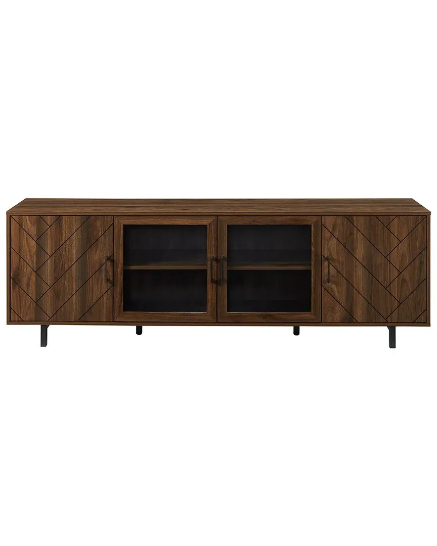 Groove 4-Door TV Stand - Dark Walnut image