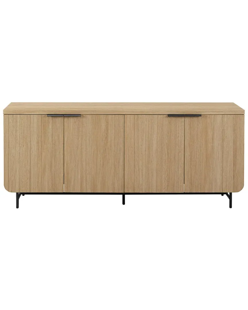 Reema 4-Door Sideboard with Wire Outlet - Coastal Oak