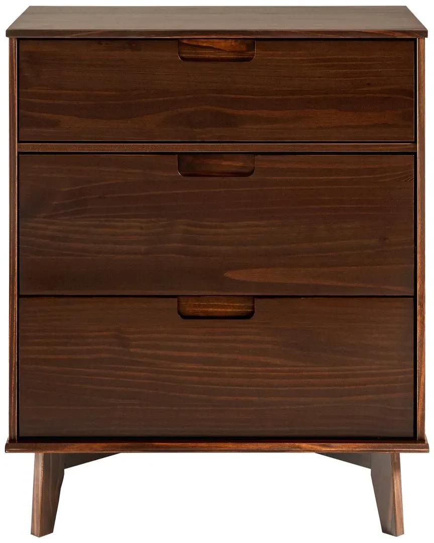 Sloane 3-Drawer Dresser with Cutout Handles - Walnut, Pine