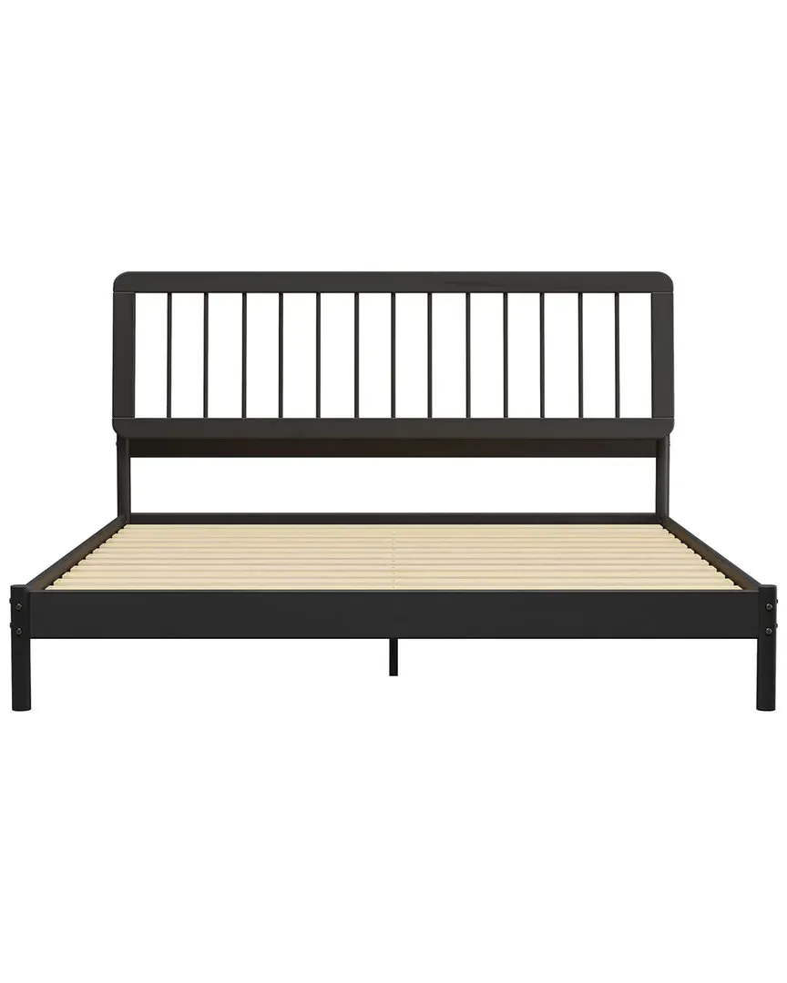 Solid Wood Spindle Bed Frame - Black