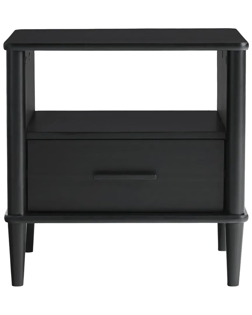 Spindle Nightstand with Drawer - Black, Pine Wood image