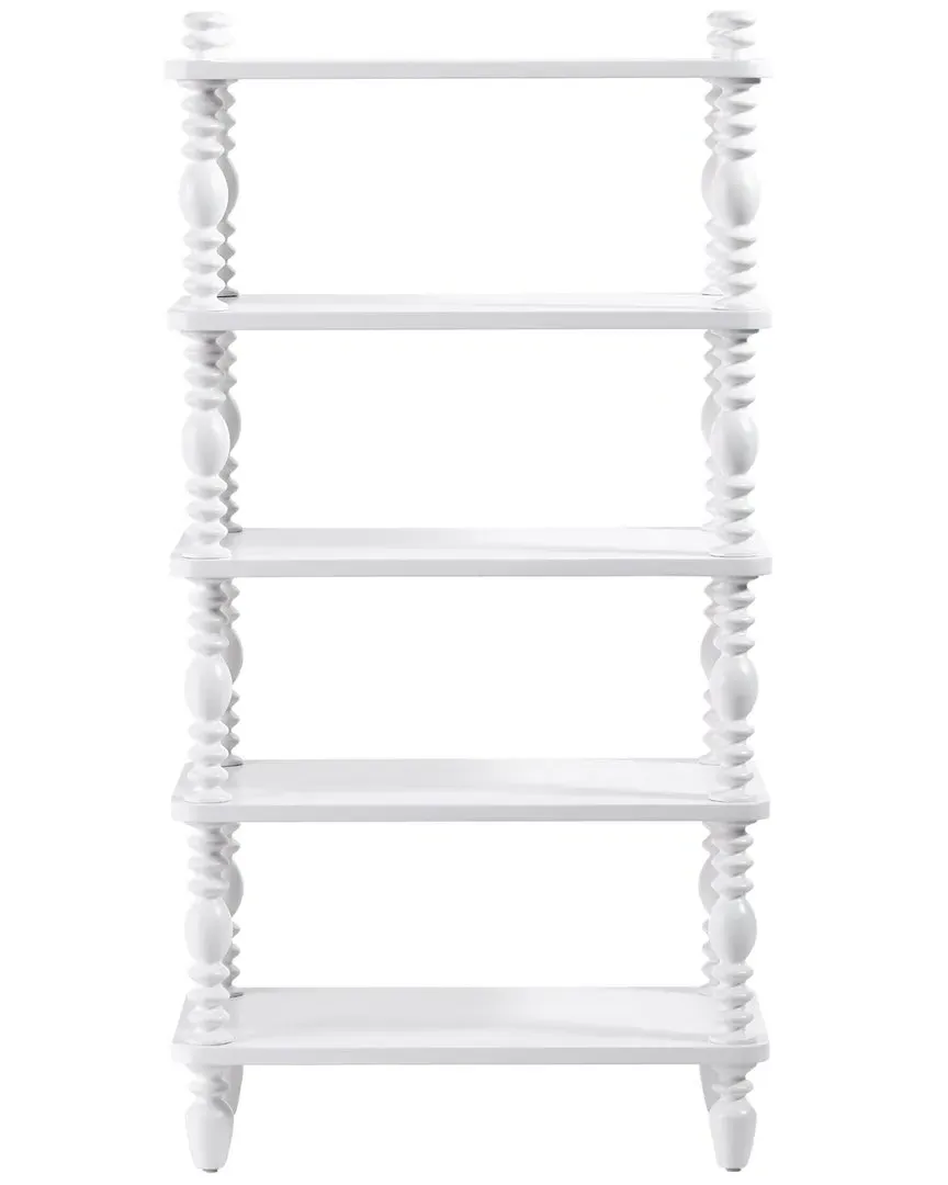 Vivienne Spindle Short Bookshelf - White, Rubberwood