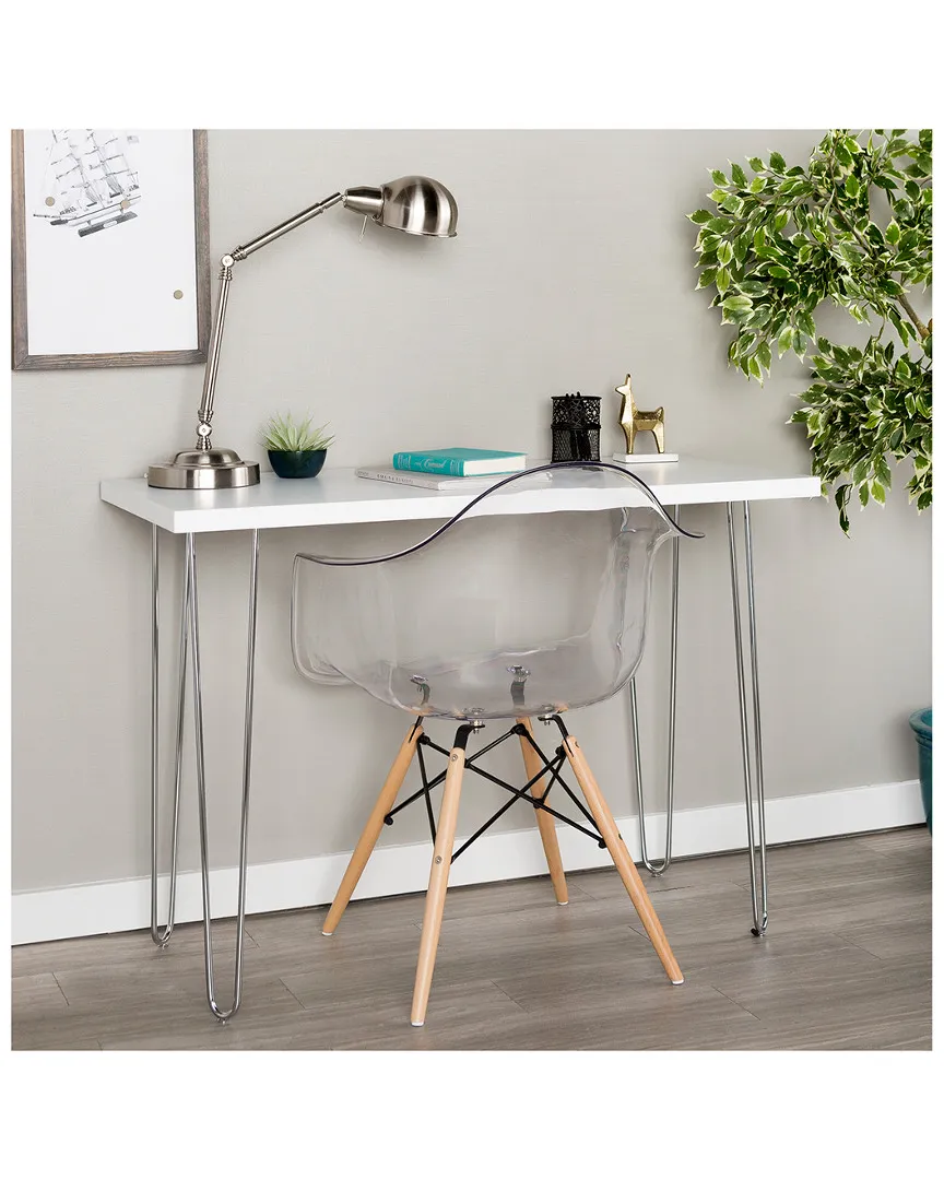 Walker Edison 42in Hairpin Leg Writing Desk - White image