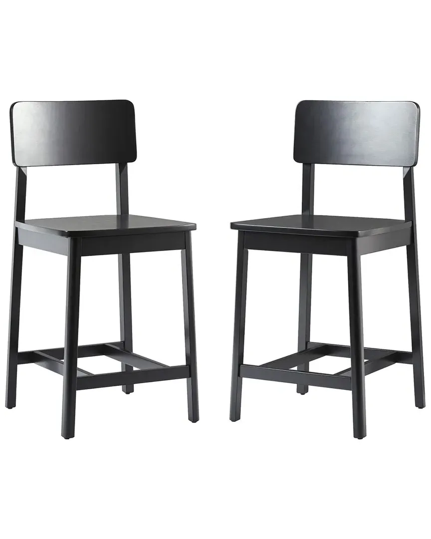 Walker Edison Solid Wood Counter Stool - Black image