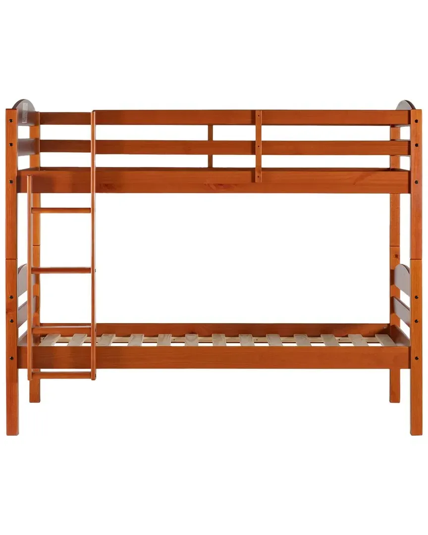 Walker Edison Twin Bunk Bed - Honey, Pine Wood image