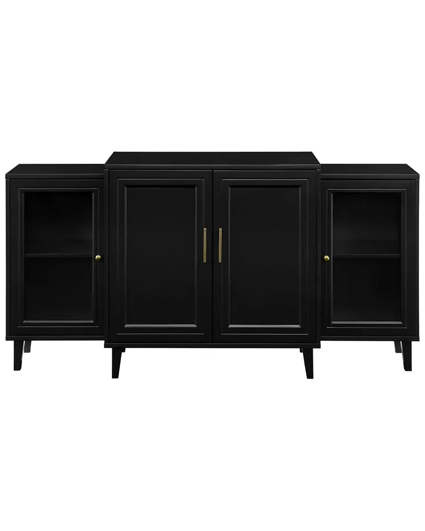 Walker Edison Two-Tier Glass-Door Sideboard - Black image