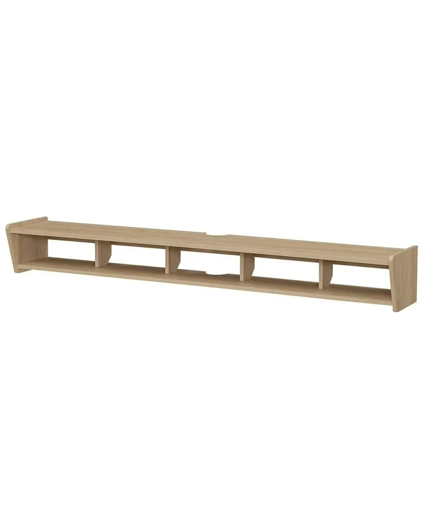 Walker Edison Wall-Mounted Floating TV Stand - Brown image