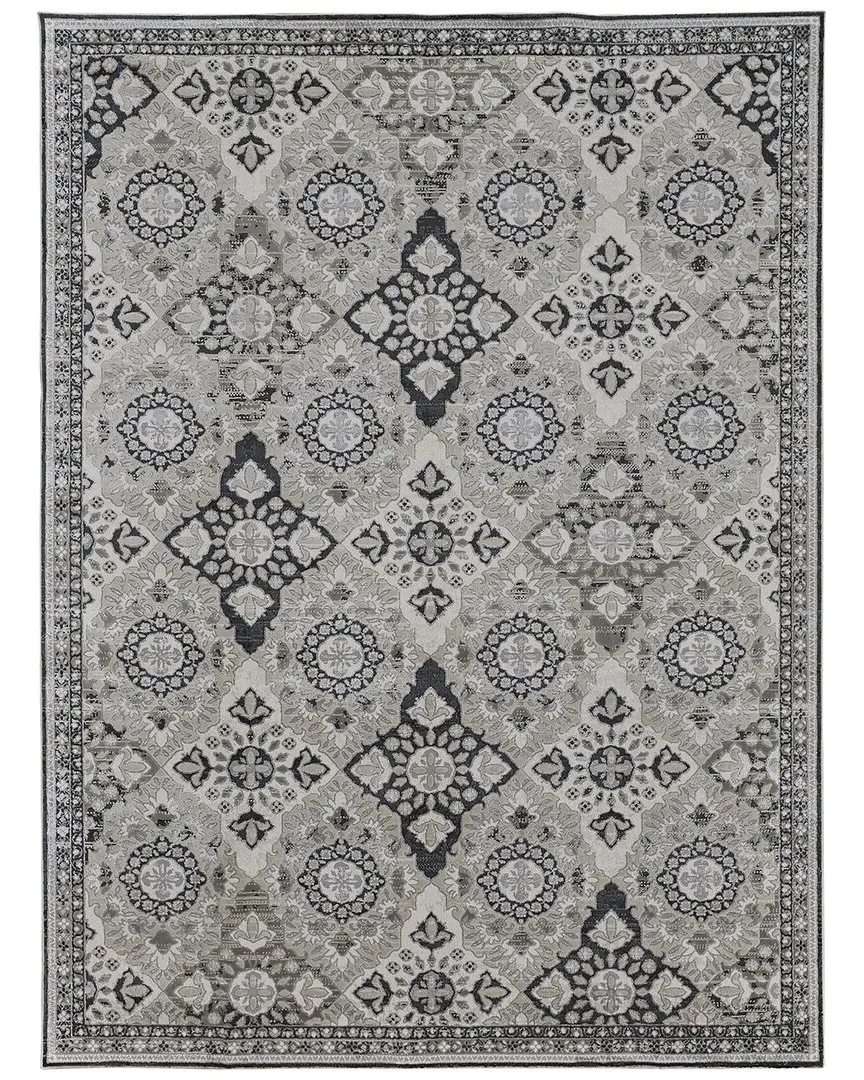 Adana Geometric Accent Rug - Gray, Polyester