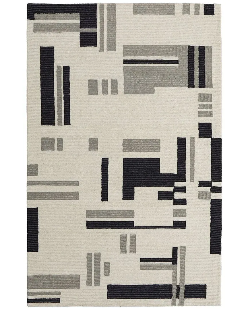 Ardon Abstract Area Rug - Ivory, Wool