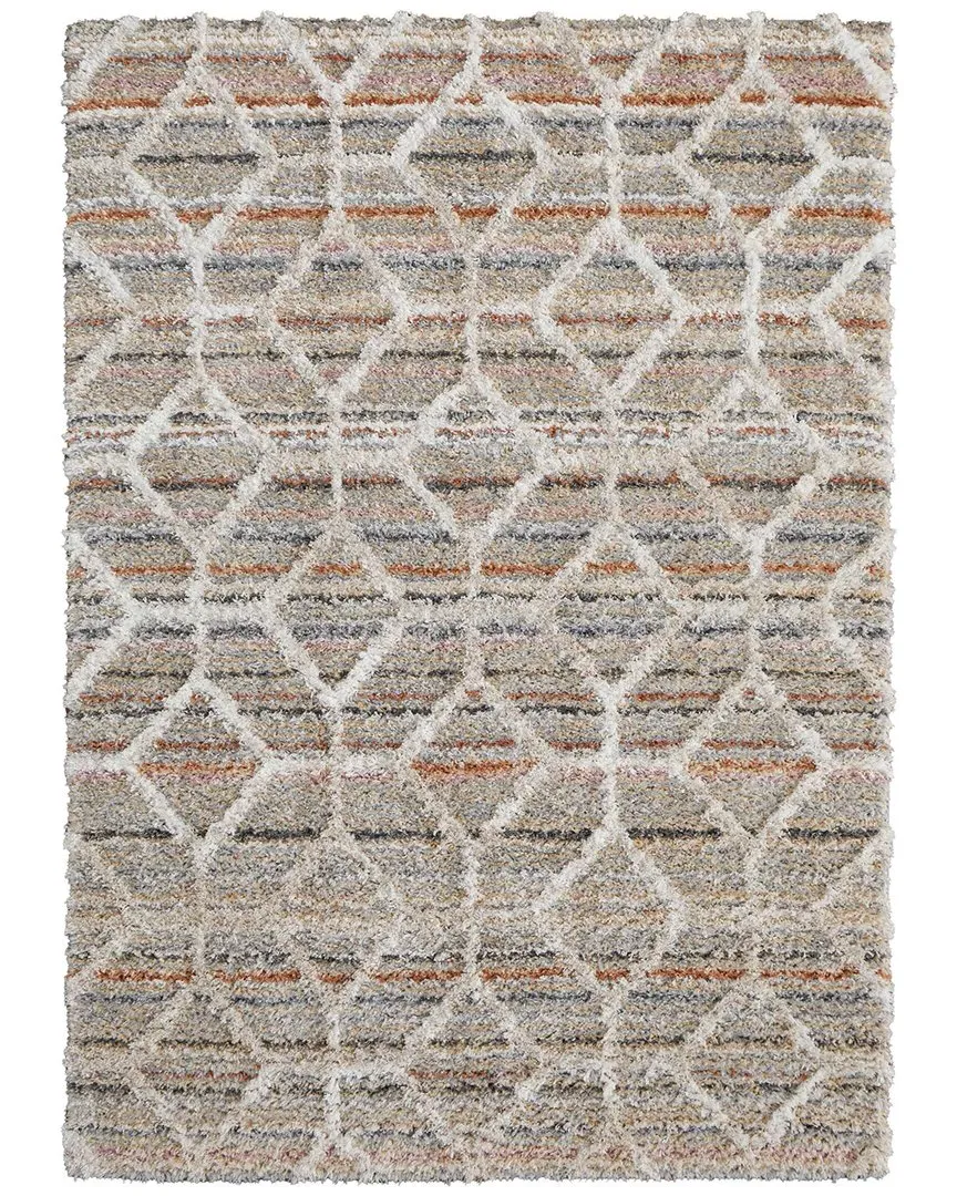 Caide Diamond Accent Rug - Tan, Polyester