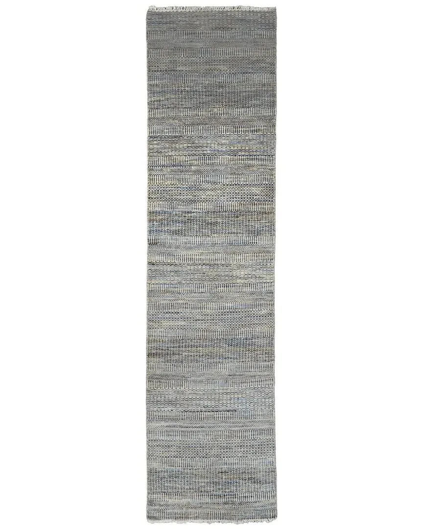 Caldecott Striped Runner Rug - Silver, Wool