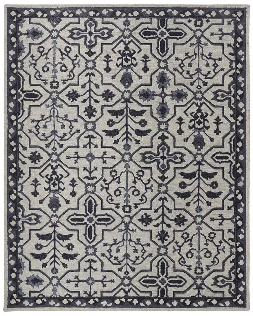 Faris Oriental Accent Rug - Gray, Wool
