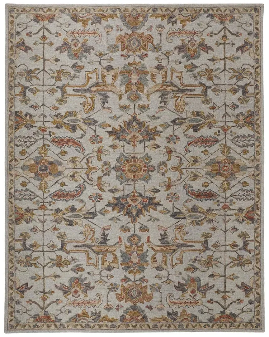 Faris Oriental Accent Rug - Gray, Wool