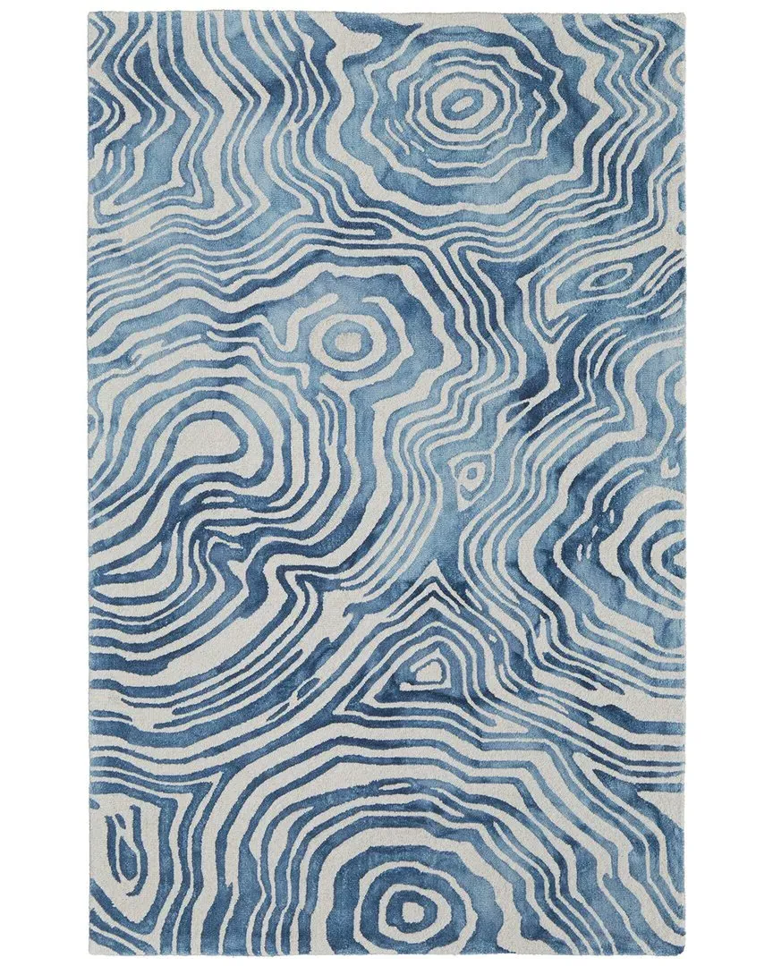 Marengo Abstract Wool Area Rug - Blue image