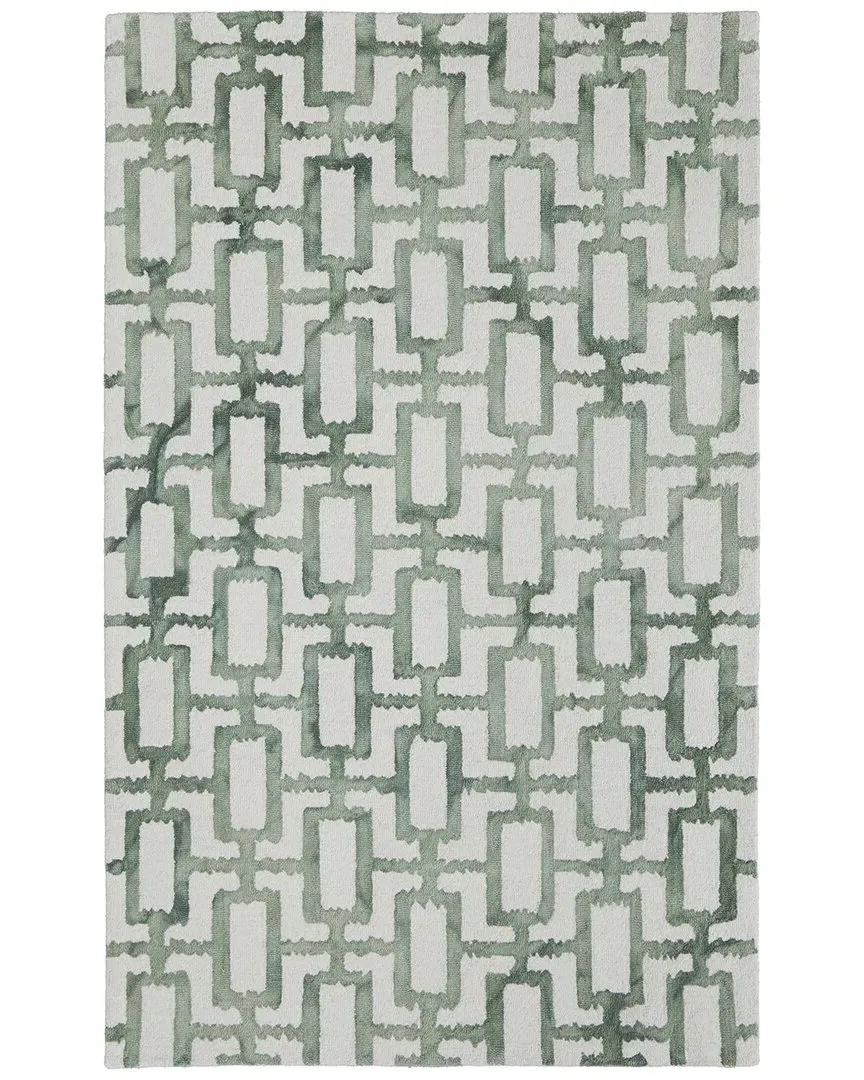 Marengo Geometric Wool Area Rug - White