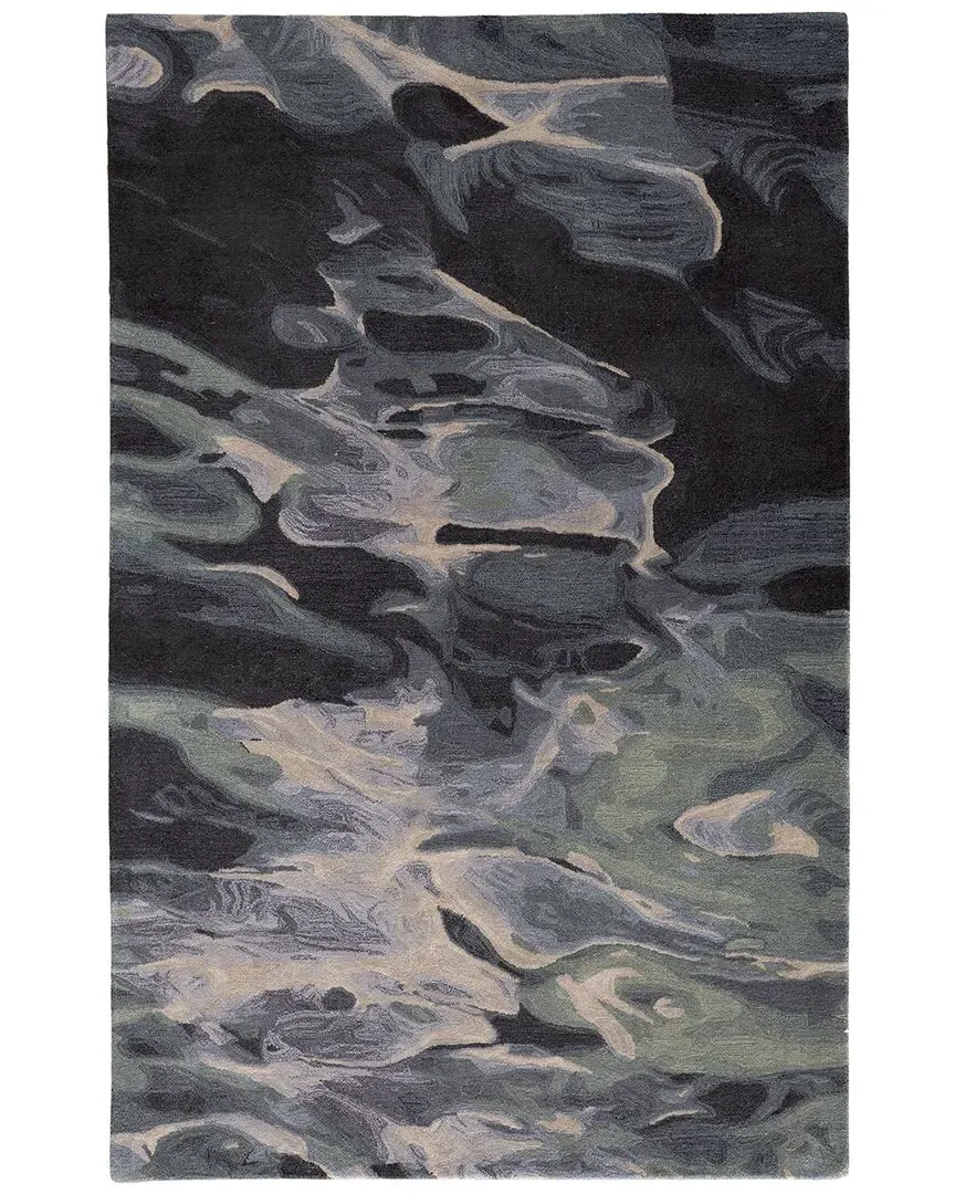 Nakita Abstract Wool Accent Rug - Green image