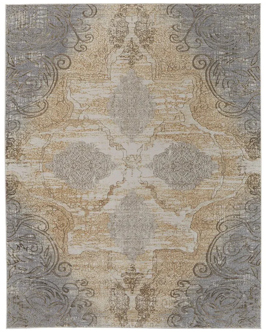 Neoma Medallion Accent Rug - Silver, Viscose image