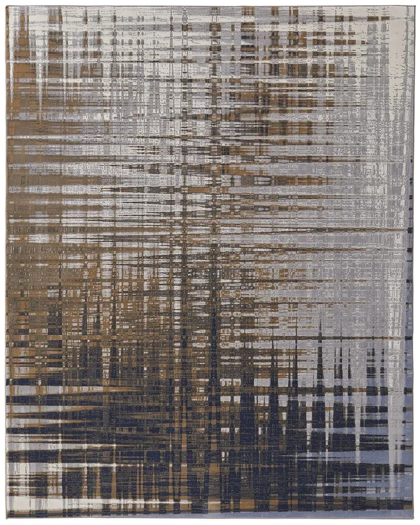 Takara Abstract Polypropylene Accent Rug - Blue image
