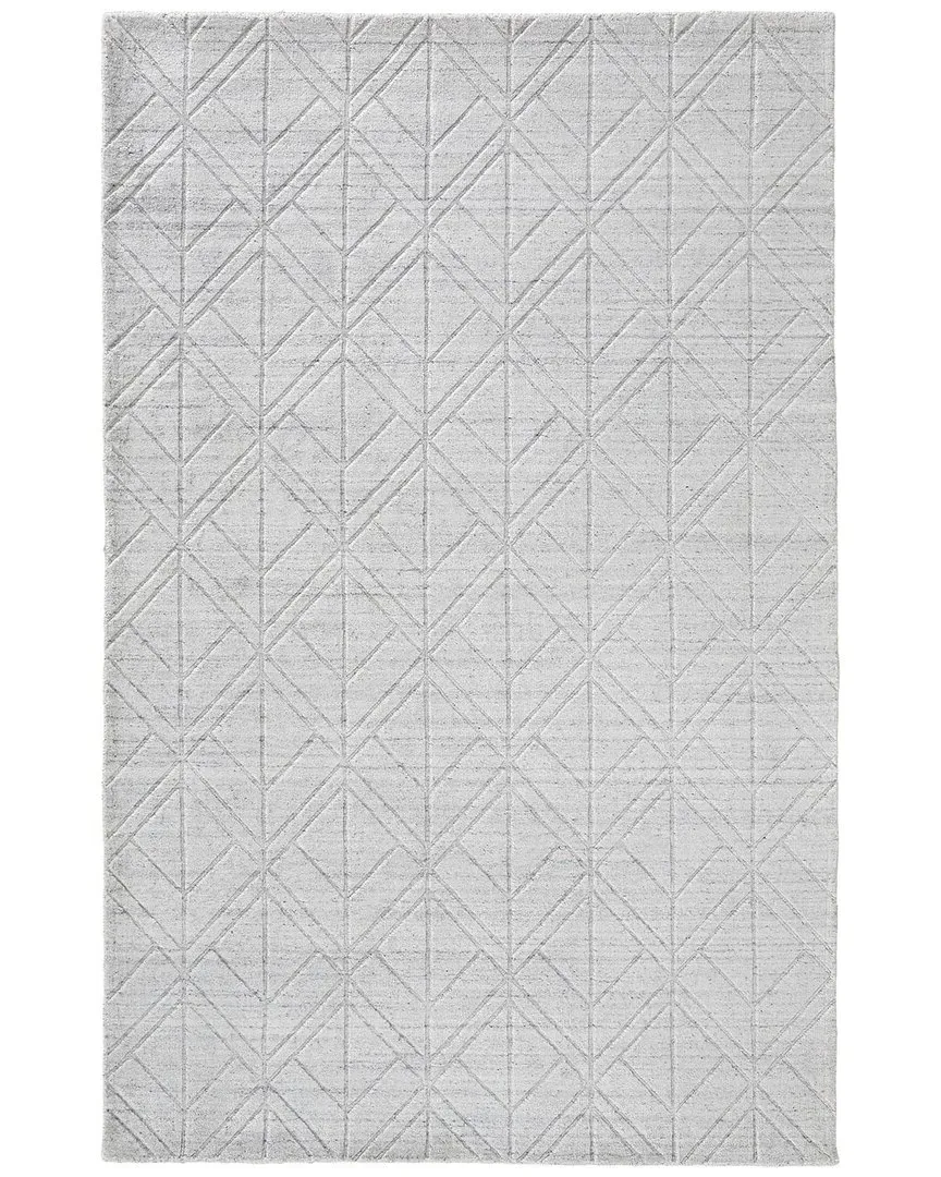 Tatem Accent Rug - White, Viscose Wool