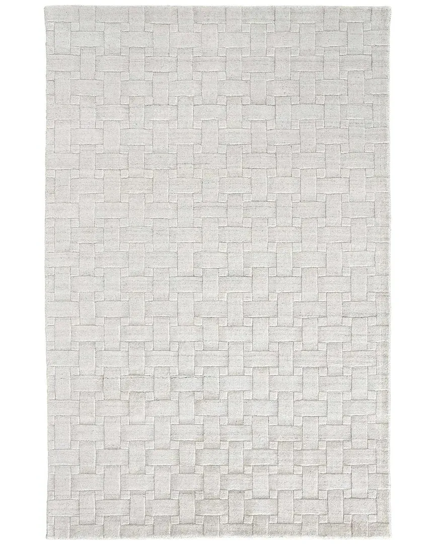 Tatem Accent Rug - White, Viscose Wool