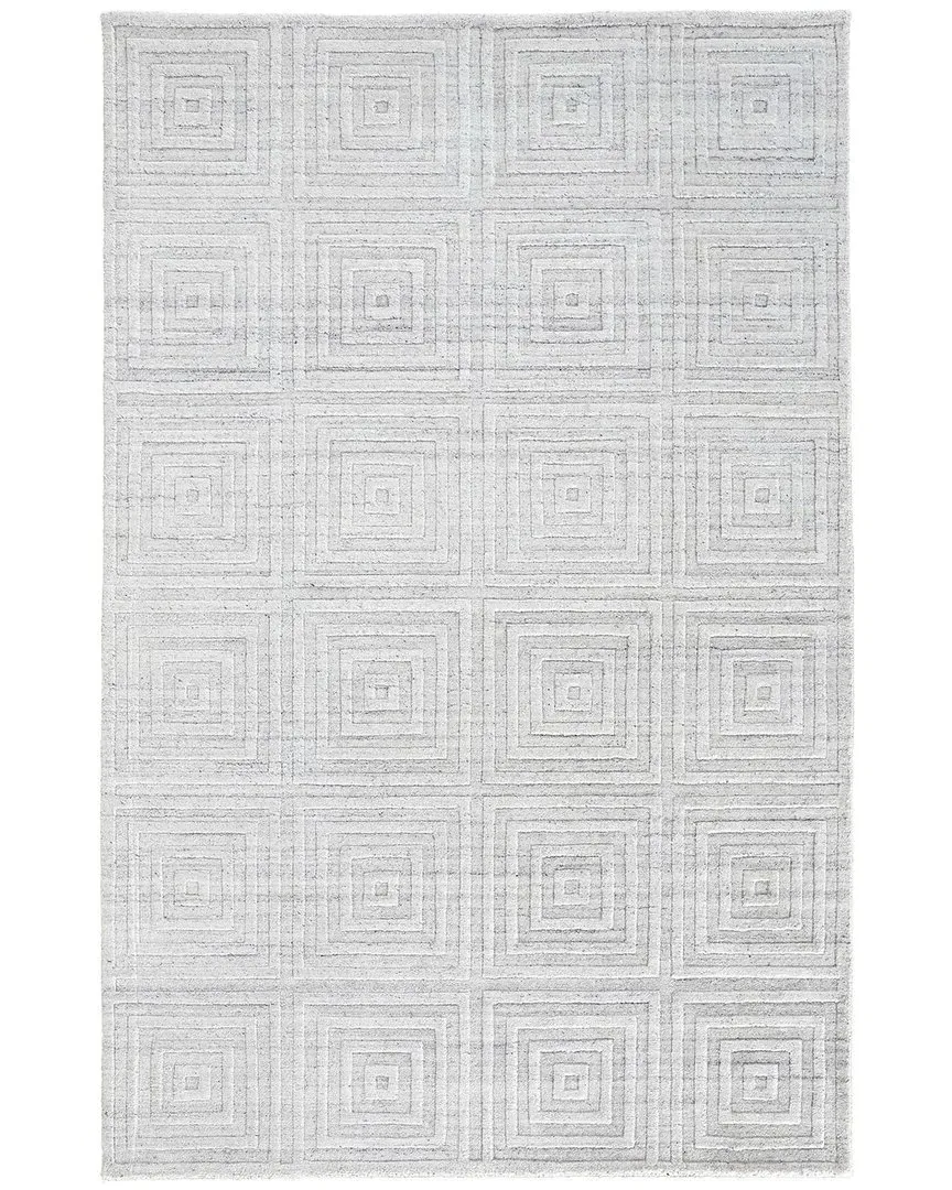 Tatem Accent Rug - White, Viscose Wool