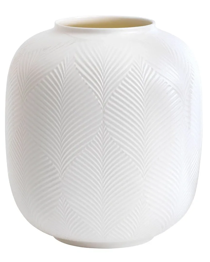 Folia Rounded Vase - White